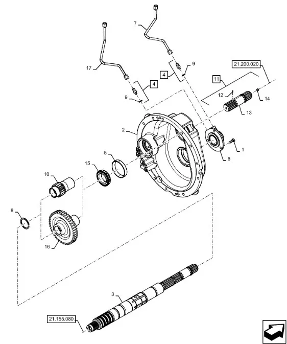 87544716 - Трубка масл. КПП скор. T8T8./Mg.